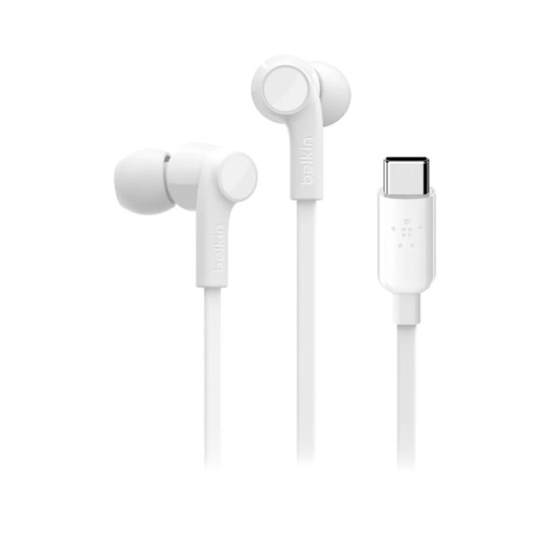 Belkin Rockstar USB-C Headphones - White - سماعات